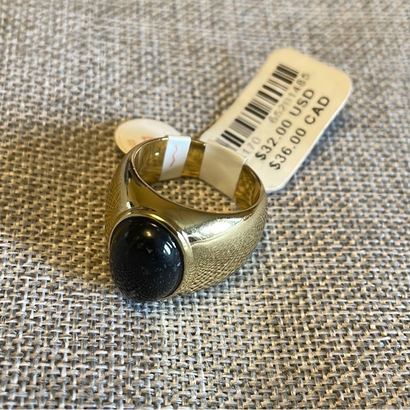 Anthropologie Jewelry - New!!   ANTHROPOLOGIE ring with black stone Sz 7.